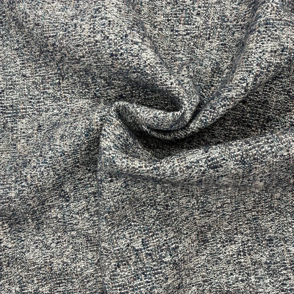 METAPHORES Deauville Maree Blue Wool & Linen Blend Fabric 55
